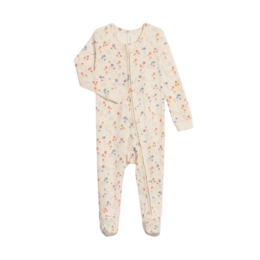 Colored Organics Peyton Zipper Sleeper - Margot Floral / Barn + Sea Pajamas & Footies Colored Organics NB