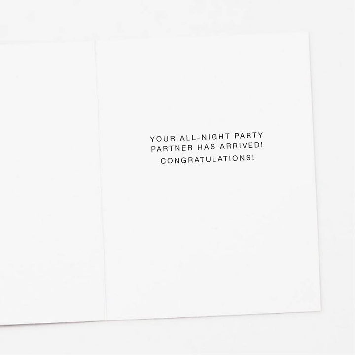 Up All Night New Baby Greeting Card