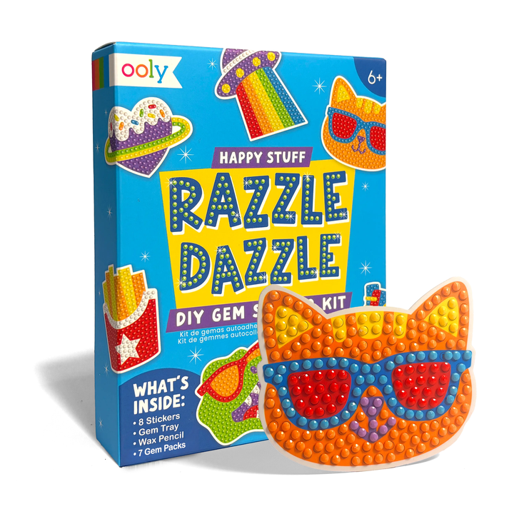 Ooly Mini Razzle Dazzle DIY Gem Sticker Kit - Happy Stuff Art Kit Ooly