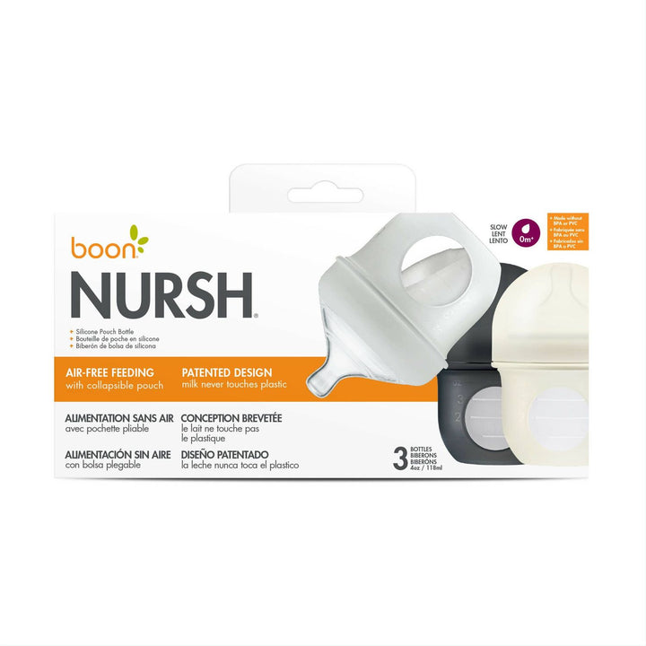 Boon Nursh Bottle - 3 Bottles - Gray Multicolor
