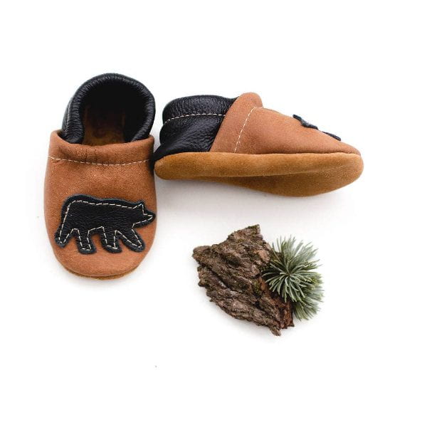 Starry Knight Leather Moccasin- Black Bear Baby &amp; Toddler Shoes Starry Knight Designs