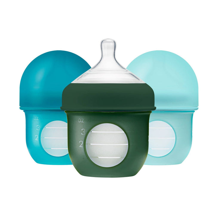 Boon Nursh Silicone Pouch Bottle 4oz 3Pk - Blue Bottles &amp; Sippies Boon