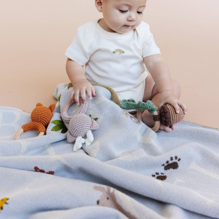 Teether Deer Crochet Cotton Rattle Baby Gift Christmas Teether The Blueberry Hill