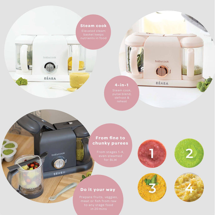 BEABA Babycook® Duo Baby Food Maker – Charcoal Feeding BEABA &amp; Childhome