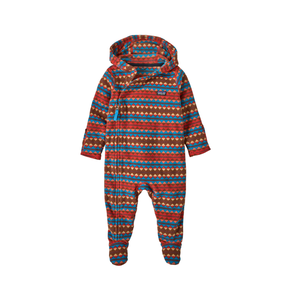 Fall 2025 Patagonia Infant Micro D Bunting Childrens Bunting Patagonia Diamond Stripe: Sizzle Red NB