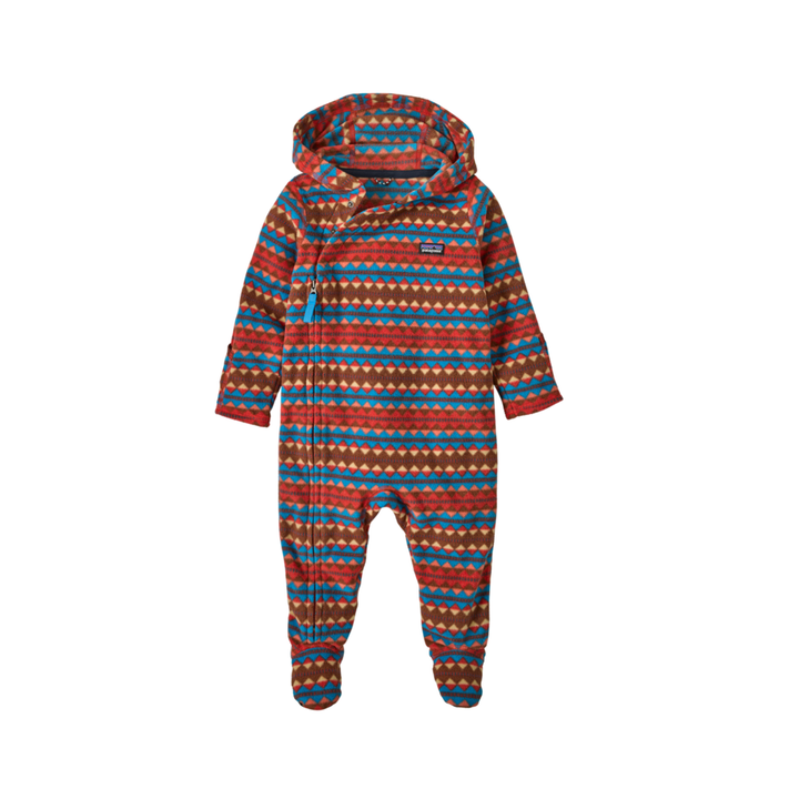 Fall 2025 Patagonia Infant Micro D Bunting Childrens Bunting Patagonia Diamond Stripe: Sizzle Red NB