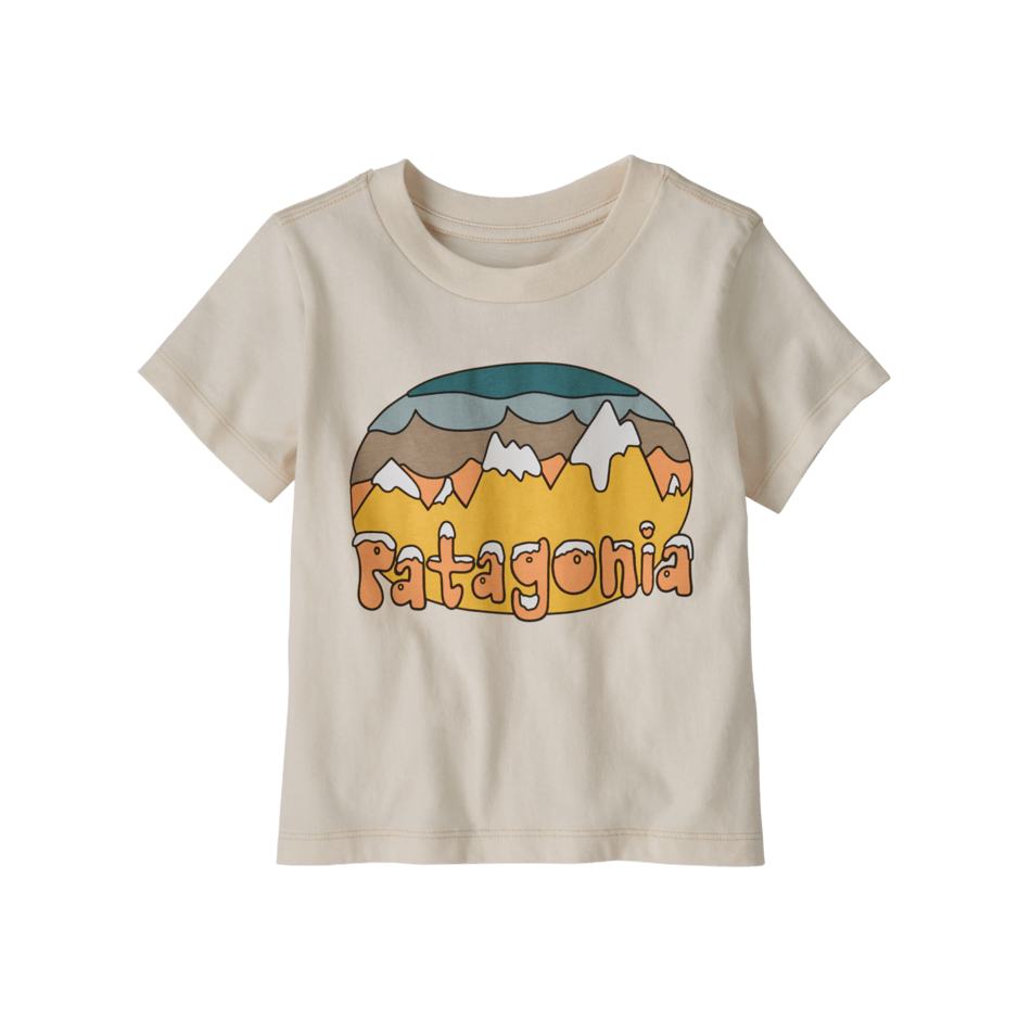 Spring 2025 Patagonia Baby Fitz Roy Flurries T-Shirt Tops & Bottoms Patagonia Undyed Natural 0-6M