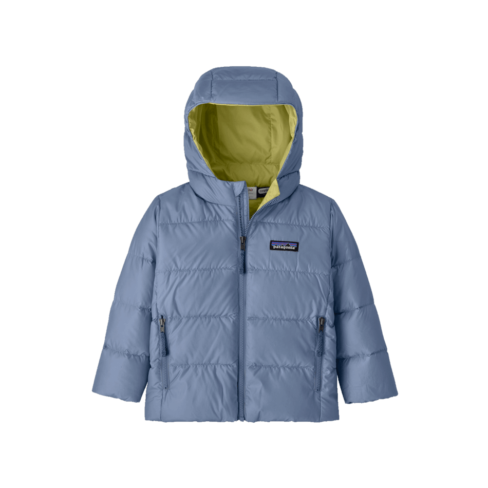 Fall 2025- Patagonia Baby Hi-Loft Down Sweater Hoody Jackets Patagonia Barnacle Blue 6 Months