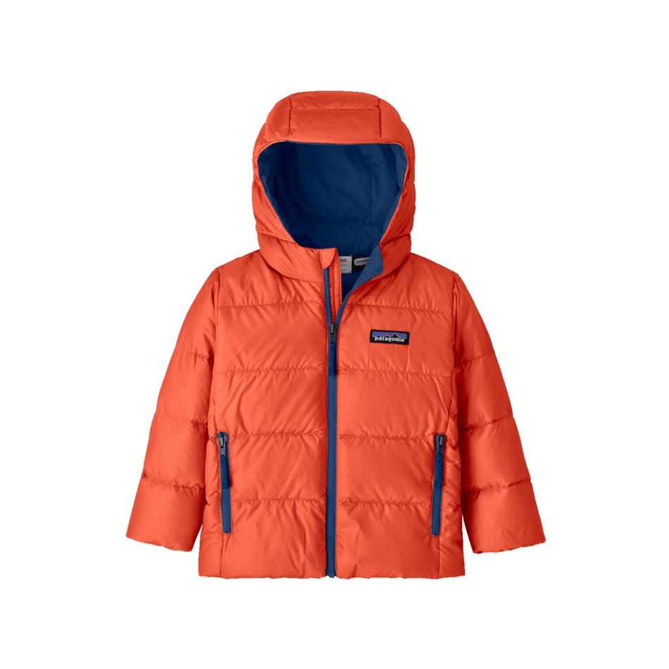 Fall 2025- Patagonia Baby Hi-Loft Down Sweater Hoody Jackets Patagonia Orange Peel 6 Months