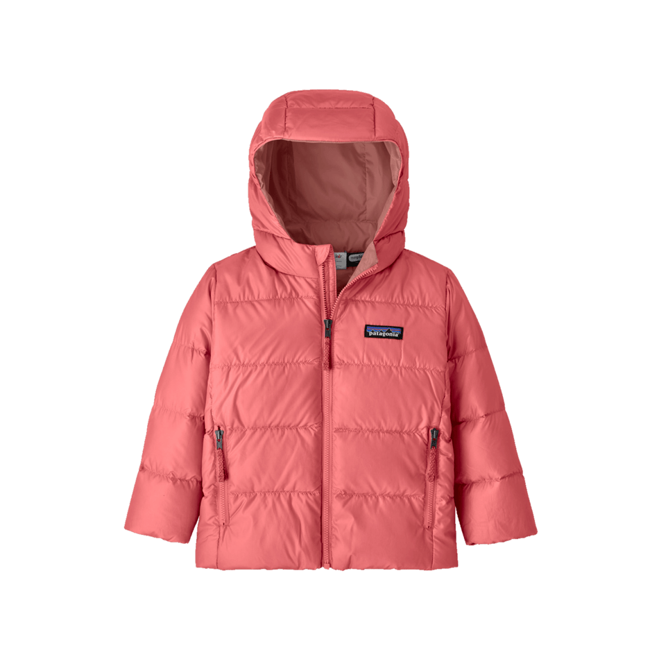 Fall 2025- Patagonia Baby Hi-Loft Down Sweater Hoody Jackets Patagonia Sparkle Pink 6 Months