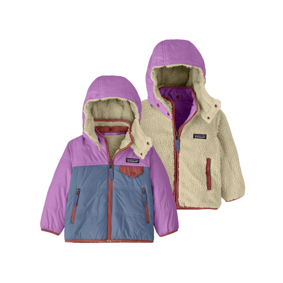 Fall 2025- Patagonia Baby Reversible Tribbles Hoody Baby Jacket Patagonia Barnacle Blue 6 Months