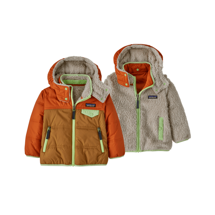 Fall 2024 Patagonia Baby Reversible Tribbles Hoody Baby Jacket Patagonia Nest Brown 6 Months