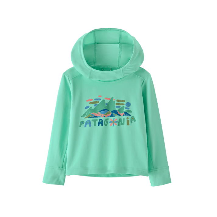 Patagonia Spring 2026 Baby Cap SW Hoody Sun & Insect Protection Patagonia Fitz Roy Superbloom- Early Teal 12 Months