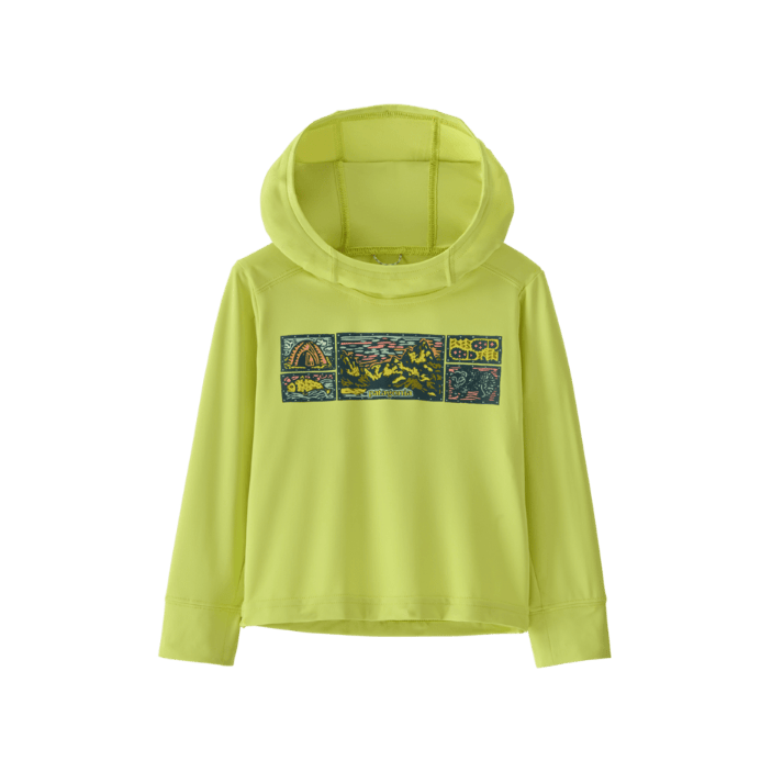 Patagonia Spring 2026 Baby Cap SW Hoody Sun & Insect Protection Patagonia River Camp- Celery Green 12 Months