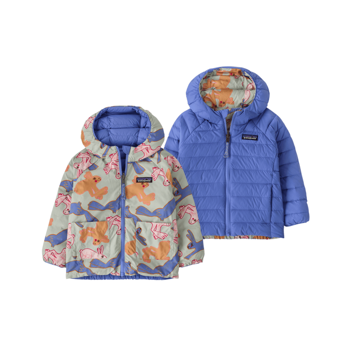 Fall 2026 Baby Reversible Down Sweater Hoody Baby Jacket Patagonia Bunny Life: Flurry Green 6 months