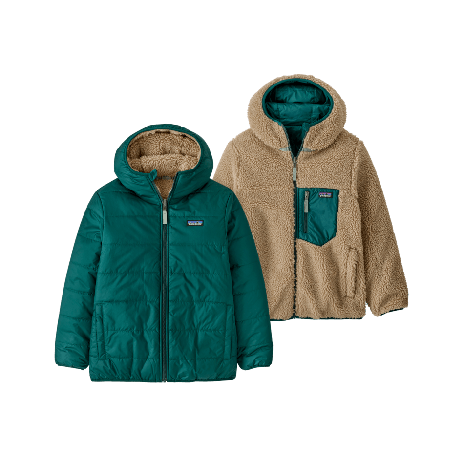 Fall 2025 Patagonia Kid's Reversible Ready Freddy Kids Jacket Patagonia Cascade Green X Small