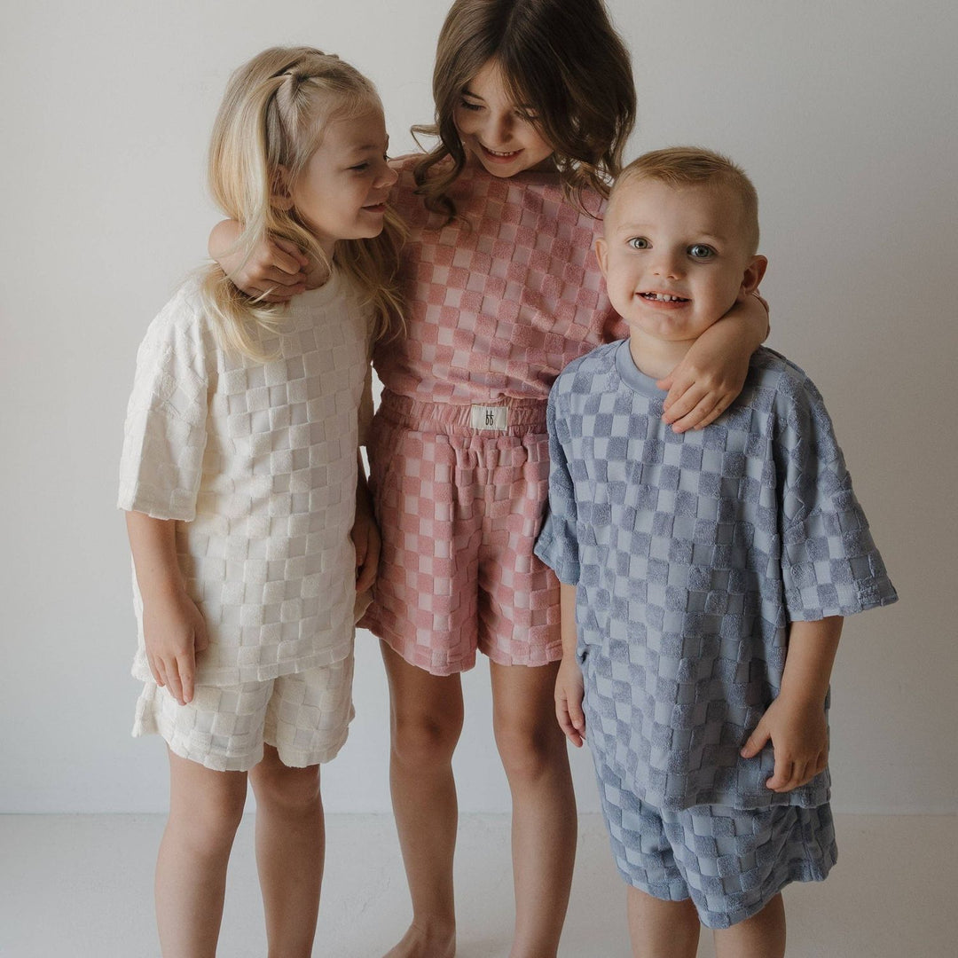 Forever French Child Terry Short Set | Sea Pink