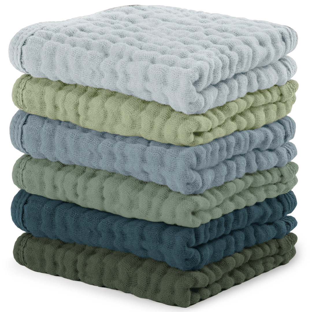 Comfycubs 100% Muslin Cotton Baby Washcloths Multi-Pack Washcloths Comfycubs Boy