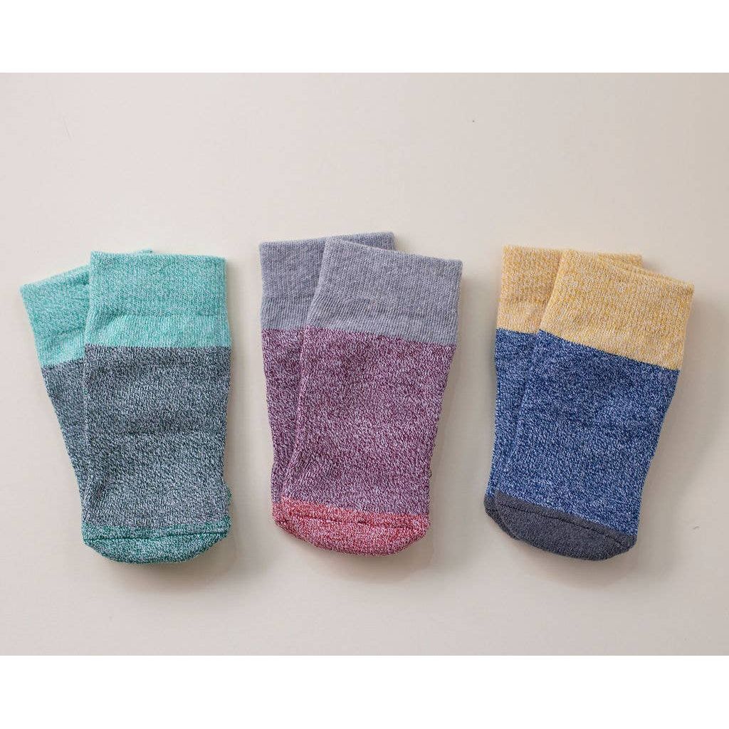 Squid Socks-Chris - Non-Slip Baby Socks Blue, Purple, Navy Color Block Socks Squid Socks
