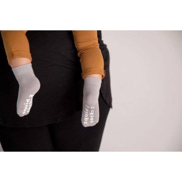 Squid Socks-Classic - Non-Slip Baby Socks in Sand, Light Gray, Dark Gray Socks Squid Socks