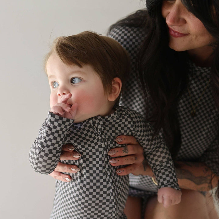 Forever French Baby Bamboo Zip Pajamas | Street Micro Check Pajamas &amp; Footies Forever French Baby