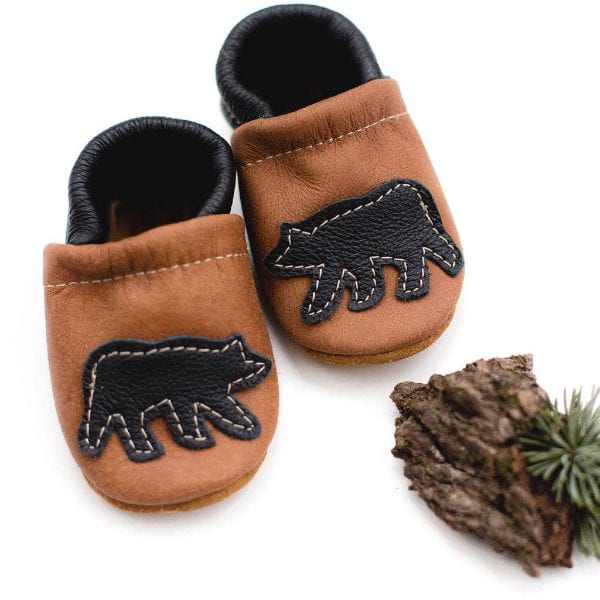 Starry Knight Leather Moccasin- Black Bear Baby &amp; Toddler Shoes Starry Knight Designs