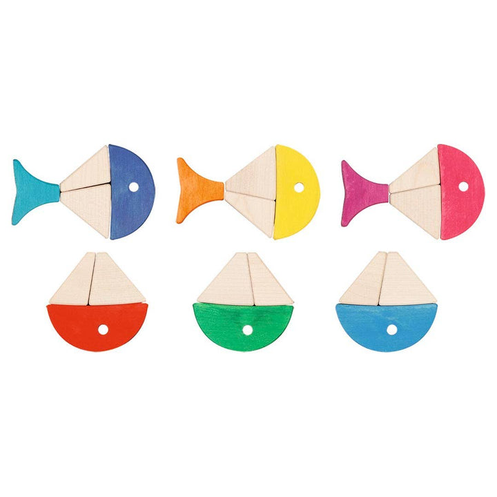 Goki Colour and shape sorting game - 6 colourful fishes