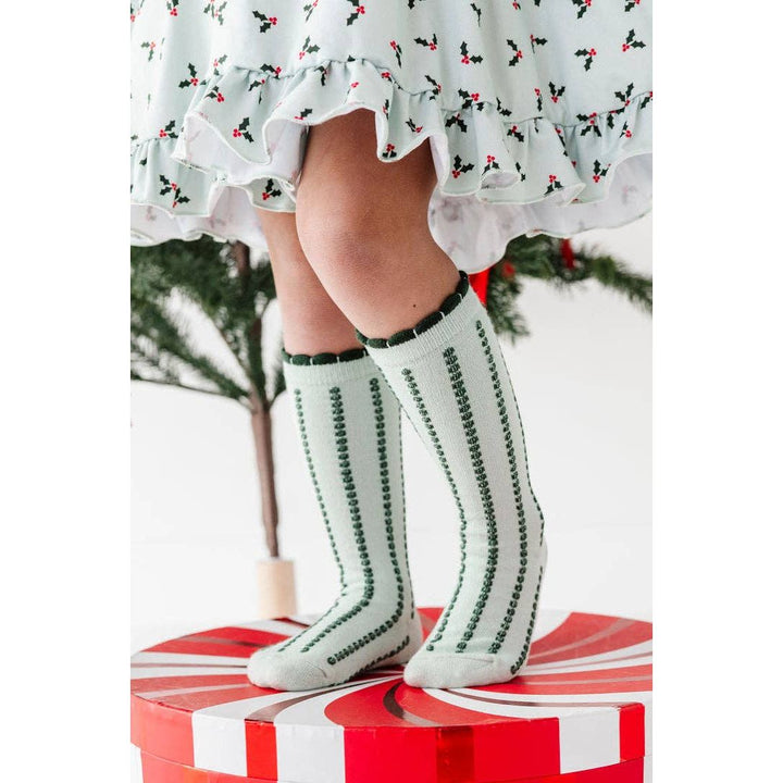 Gumdrop Stripe Socks - Mint/Forest