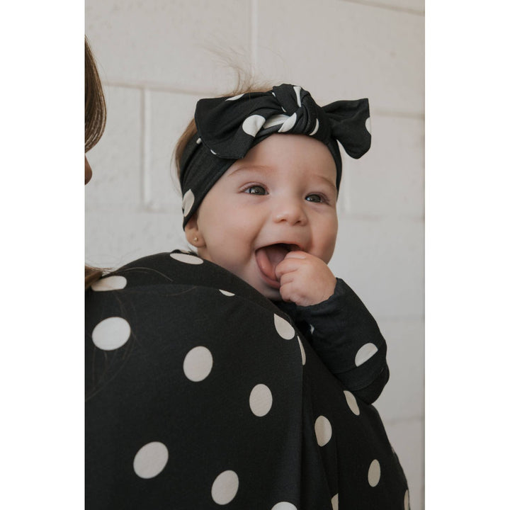 Forever French - Bamboo Zip Pajamas B&amp;W Polka Dot Pajamas Forever French Baby