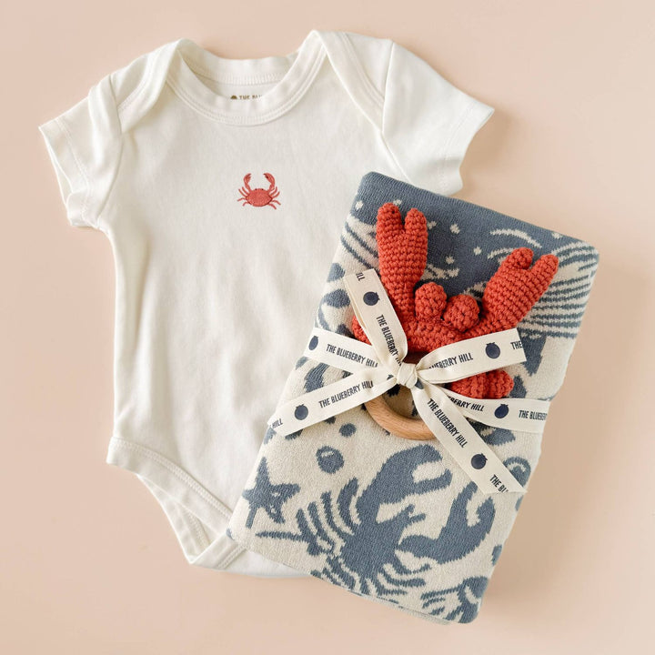 Teether Crab Crocheted Cotton Baby Gift Coastal Summer Beach Teether The Blueberry Hill