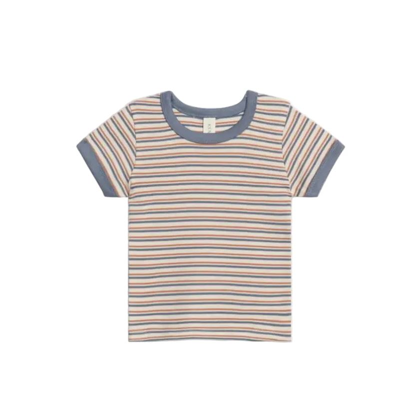 Colored Organics Andy Ringer Tee - Voyage Stripe / Sea + Ridge Tops Colored Organics