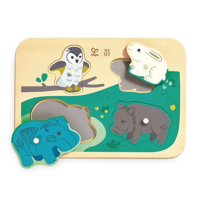 Hape - The Met - Animal Friends Peg Puzzle Puzzles Hape