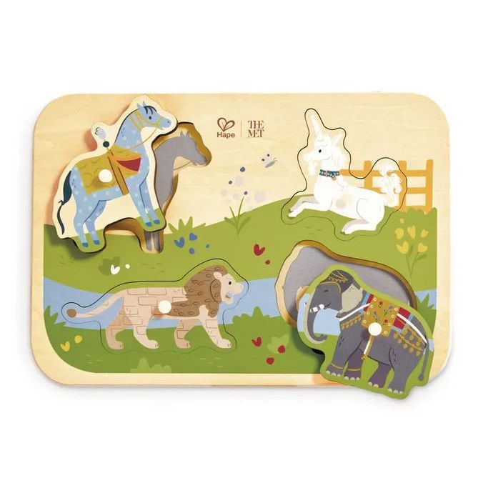 Hape - The Met - Majestic Animals Peg Puzzle Puzzles Hape