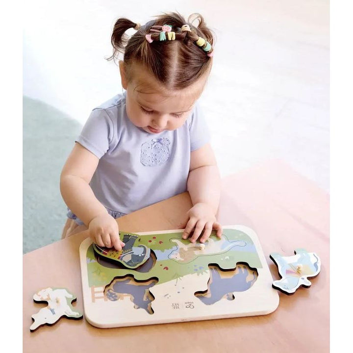 Hape - The Met - Majestic Animals Peg Puzzle Puzzles Hape