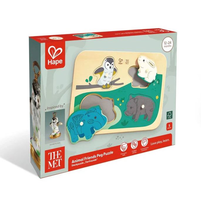 Hape - The Met - Animal Friends Peg Puzzle Puzzles Hape