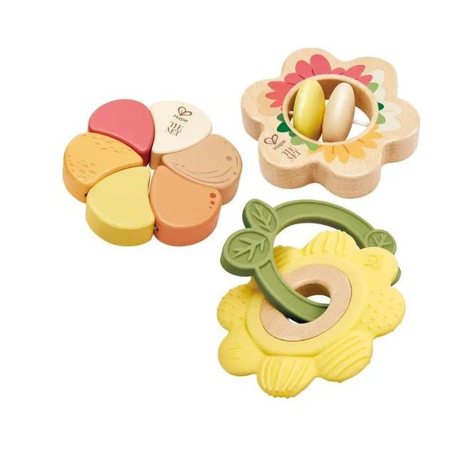Hape - The Met -Artful Flowers Rattle Trio Grasping Toys &amp; Rattles Hape