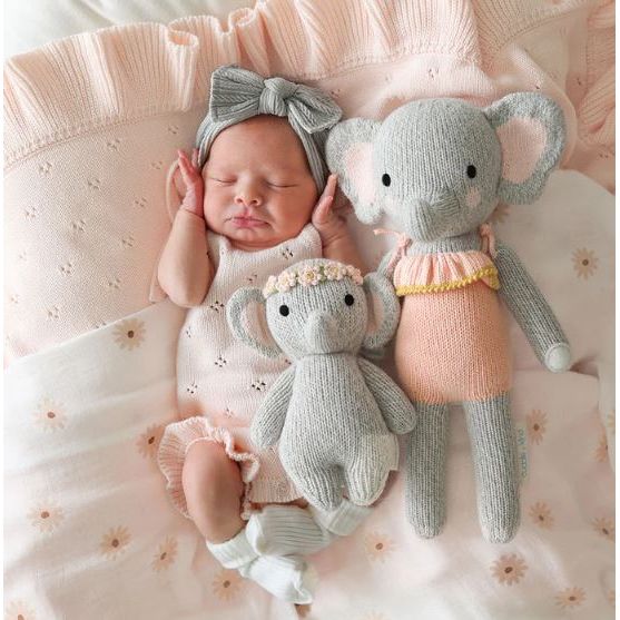 Cuddle + Kind Baby Elephant - Blush Floral Baby Animal Collection Cuddle + Kind