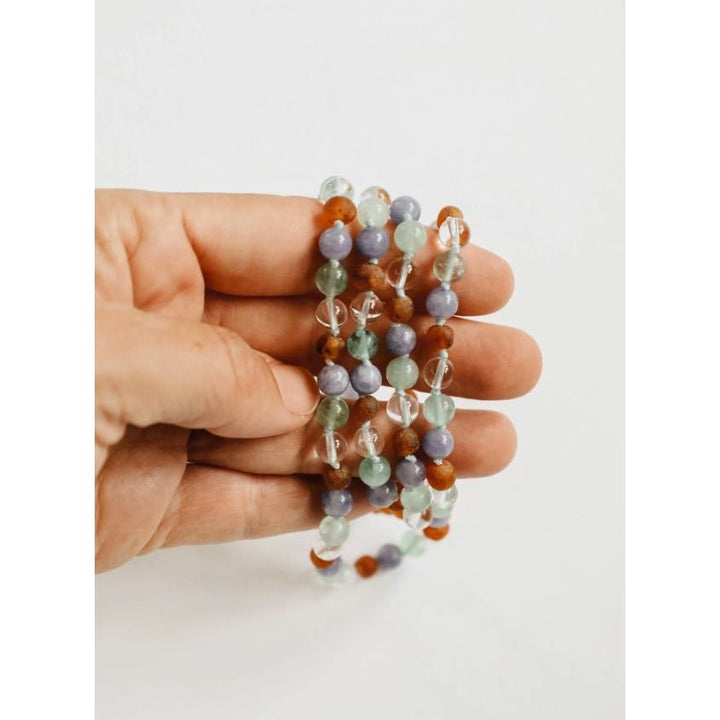 Canyonleaf Baltic Sea Amber + Natural Gemstone Beaded Necklace Pacifiers and Teething Canyonleaf