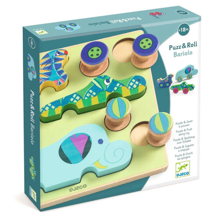 Djeco Puzz &amp; Roll Bariolo Wooden Puzzle