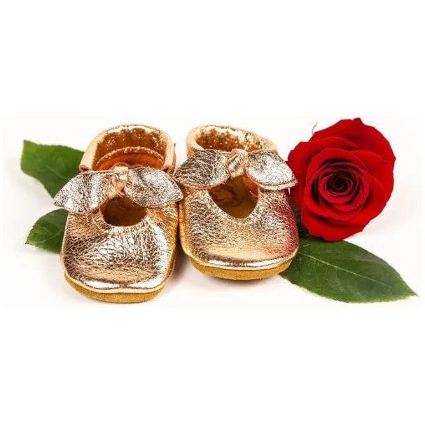 Starry Knight Rose Gold Bella Janes Baby Moccasins Baby Shoes Starry Knight Designs