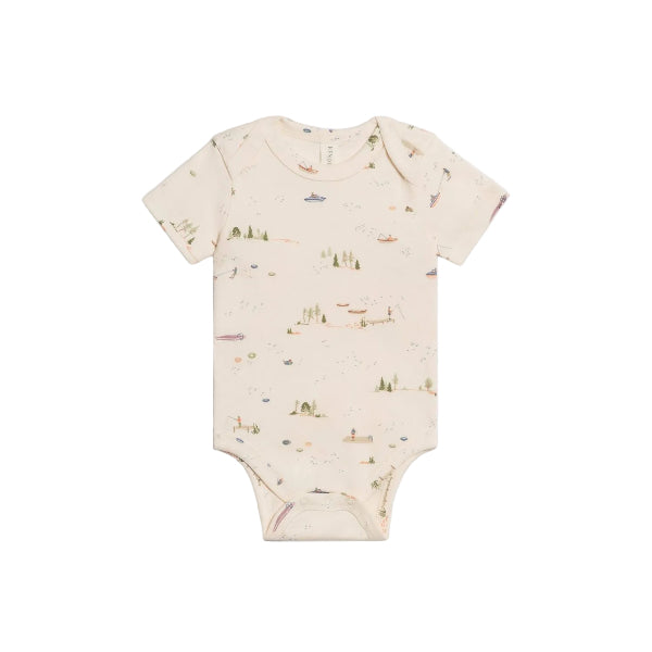 Colored Organics Afton Bodysuit - Lake / Barn + Mint Bodysuit Colored Organics NB