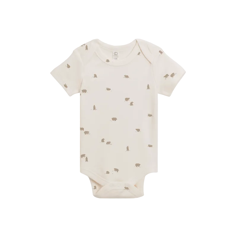 Colored Organics Afton Bodysuit- Bear/Truffle + Thyme Bodysuit Colored Organics NB