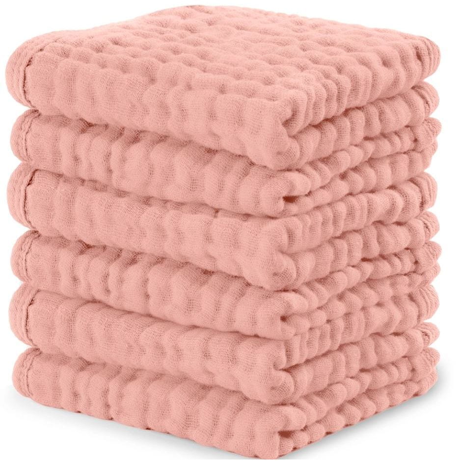 Comfycubs 100% Muslin Cotton Baby Washcloths Washcloths Comfycubs Bold Blush