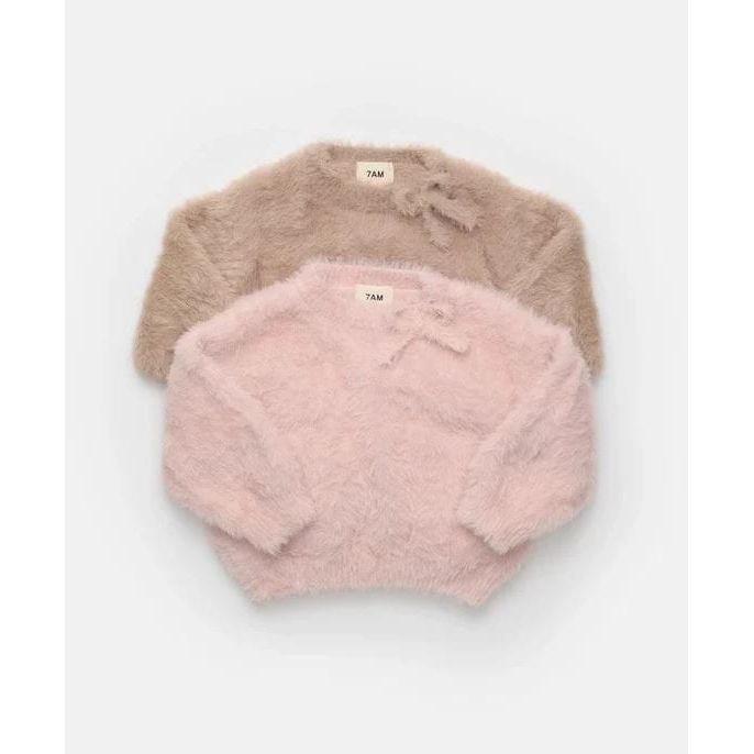 7AM Boxy Bow Sweater Furry - Tuscan Sweater 7AM