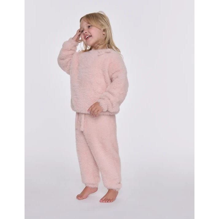 7AM Boxy Bow Sweater Furry - Powder Pink Sweater 7AM