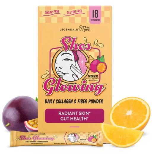 Legendairy She’s Glowing™ Collagen Peptides &amp; Fiber Powder Supplements &amp; Remedies Legendairy Milk