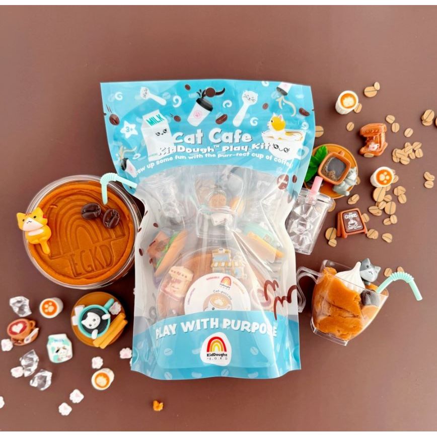 Earth Grown KidDough Cat Cafe Play Kit Clay/Dough EGKD