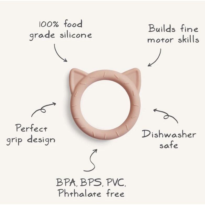 Mushie Cat Teether Pacifiers and Teething Mushie