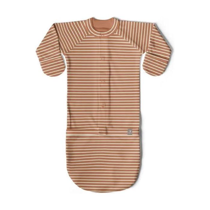 Goumi Gowns 0-3M Gown Goumikids Clay Stripe 0-3M