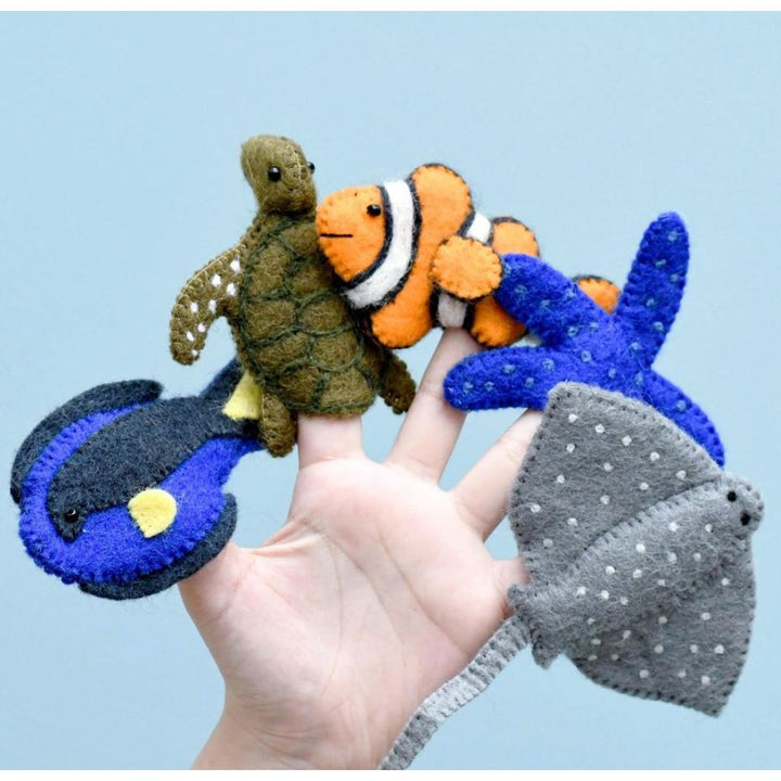 Tara Treasures Australian Coral Reef Under the Sea - Finger Puppet Set Finger Puppet Tara Treasures